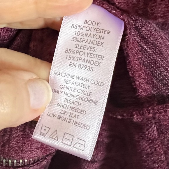 LOGO by Lori Goldstein Heathered Sharkbite Hem Cardigan - Picture 5 of 7